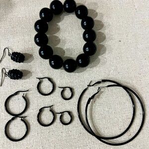 Bundle of black jewelry